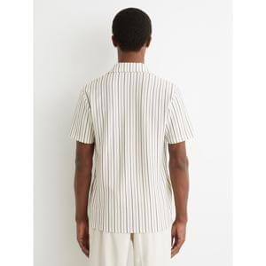 REISS Percy Textured-Stripe Cuban-Collar Shirt